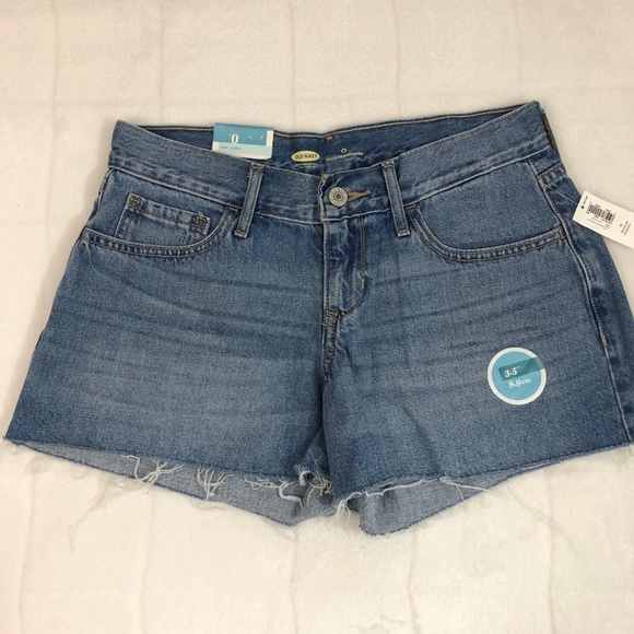 NWT Old Navy Low Rise Cut Off Shorts - Medium Blue - Picture 1 of 2